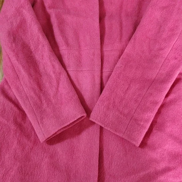 Boden Wool Mohair Imelda Coat Long Pale Pink Hidden Snap Closure Lined Sz Med 8 - Picture 9 of 12